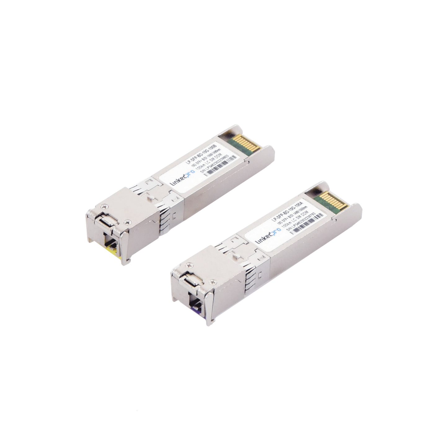 Transceptores Bidireccionales SFP+ (Mini-Gbic) / Monomodo / 10 Gbps de velocidad / Conector LC / Hasta 100 km de Distancia / 2 Piezas