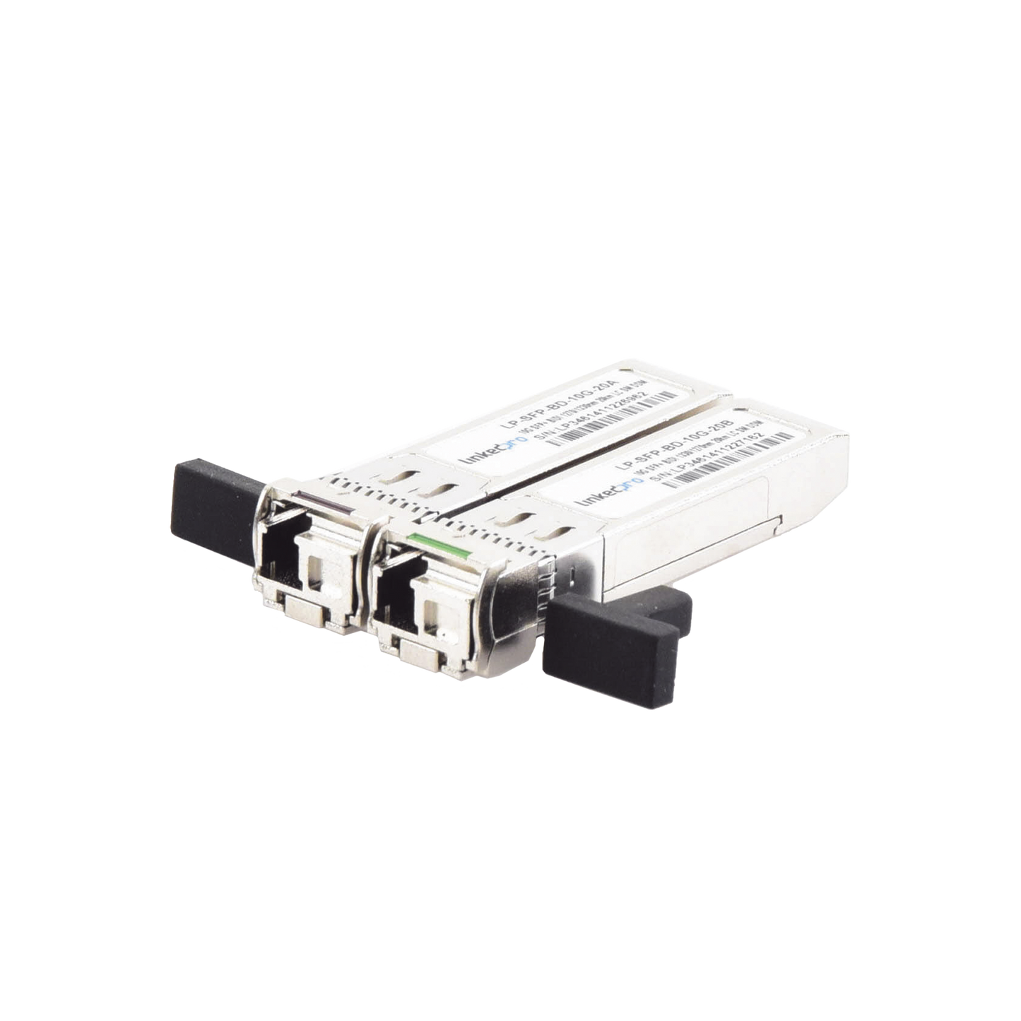 Transceptores Bidireccionales SFP+ (Mini-Gbic) / Monomodo / 10 Gbps de velocidad / Conector LC / Hasta 20 km de Distancia / 2 Piezas