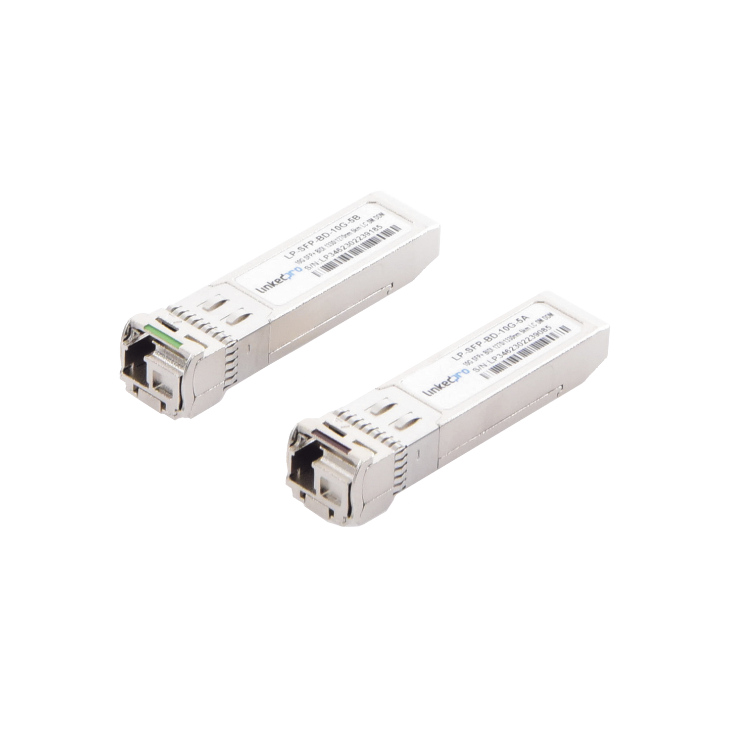 Transceptores Bidireccionales SFP+ (Mini-Gbic) / Monomodo / 10 Gbps de velocidad / Conector LC / Hasta 5 km de Distancia / 2 Piezas