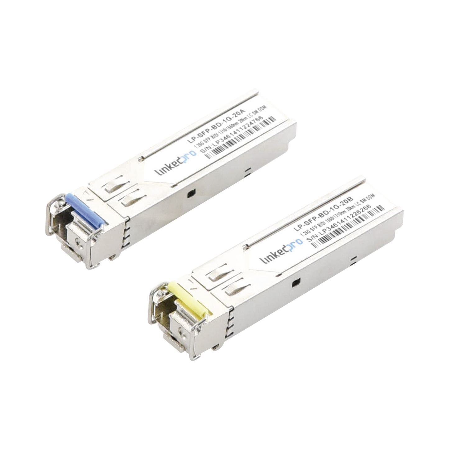 Transceptores Bidireccionales SFP (Mini-Gbic) / Monomodo / 1.25 Gbps de velocidad / Conector LC / Hasta 20 km de Distancia / 2 Piezas