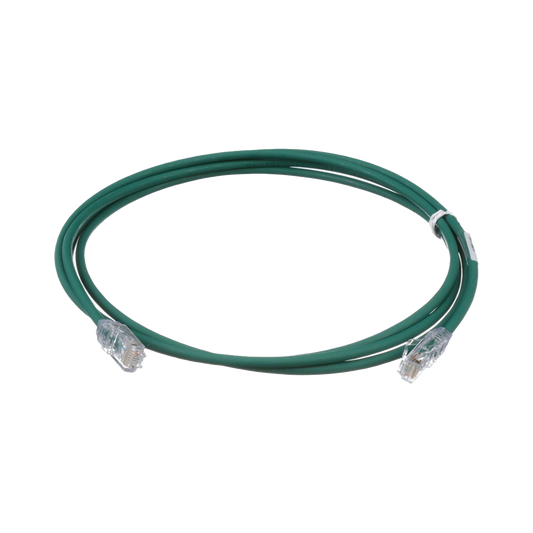 Cable de Parcheo UTP Cat6A, CM/LSZH, Diámetro Reducido (28AWG), Color Verde, 7ft