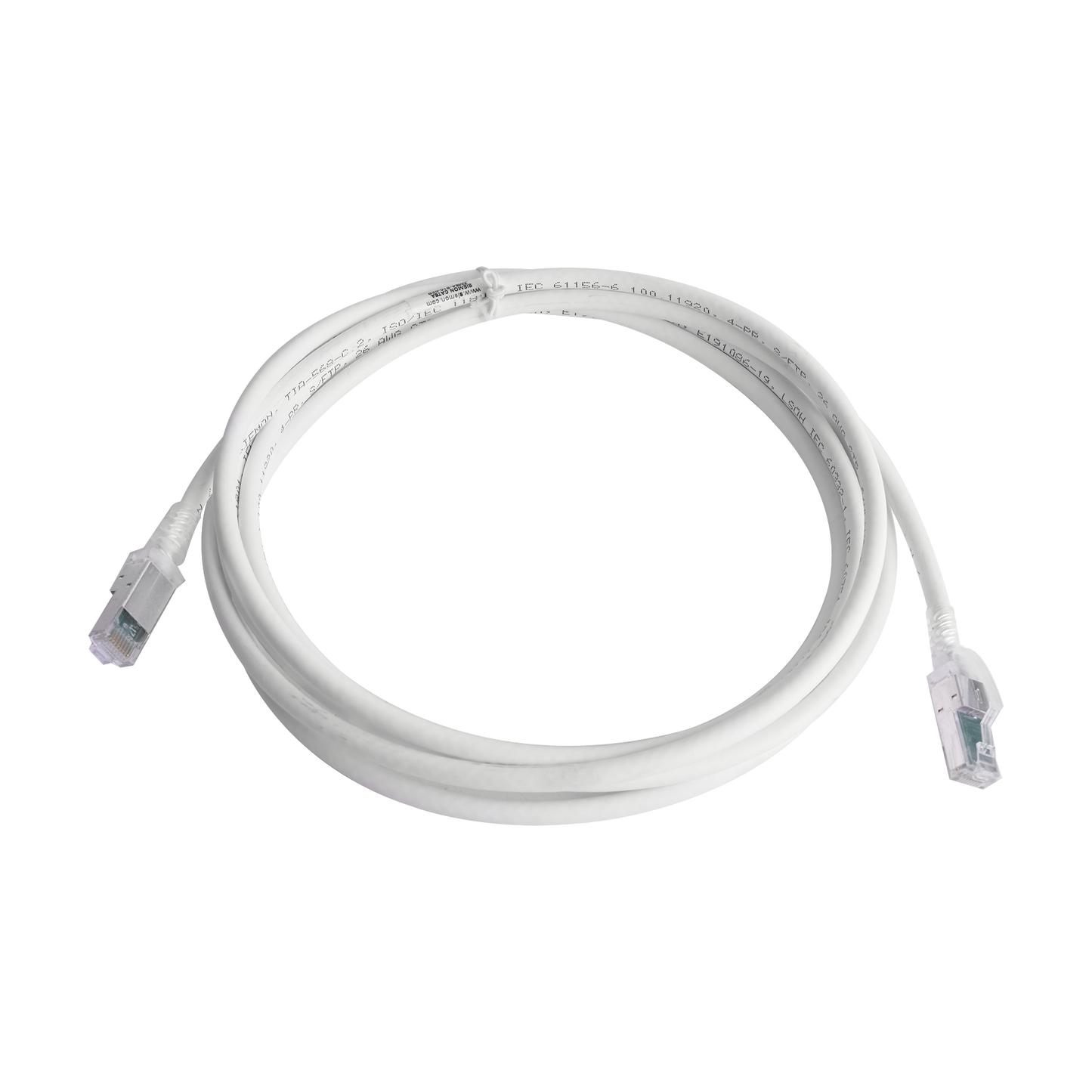 Patch Cord Z-MAX Cat6A S/FTP, CM/LS0H, 10ft, Color Blanco, Versión Bulk (Sin Empaque Individual)