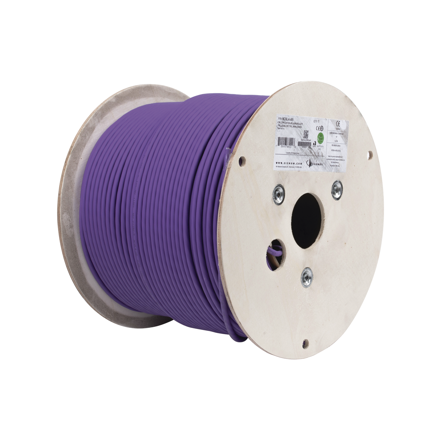 Bobina De Cable U/Utp De 4 Pares, Z-Max, Cat6A, Soporte De Aplicaciones 10Gbase-T, Ls0H, Color Violeta, 305M