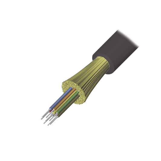 Cable De Fibra Óptica De 6 Hilos, Interior/Exterior, Tight Buffer, No Conductiva (Dieléctrica), Ls0H, Multimodo Om4 50/125 Optimizada, 1 Metro