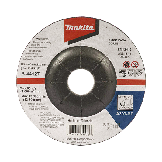 Disco De Corte Para Metal De 4 1/2"