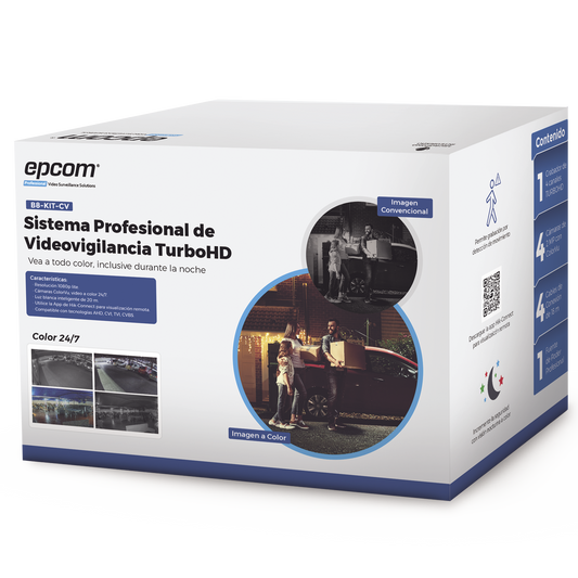 Kit Turbohd 1080P Lite / Dvr 4 Canales / 4 Cámaras Bala 2Mp Colorvu / Fuente De Poder / Accesorios De Instalación