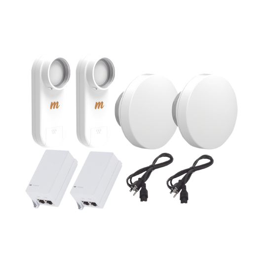 Kit De 2 Radios C5X Con 2 Antenas De (12 Dbi), Rango De Frecuencia Extendida (4.9 A 6.4 Ghz), Incluye Inyector Poe, Cable De Alimentación Y 2 Fleximount-Xl Para Alineación, Distancia De Hasta 3 Km