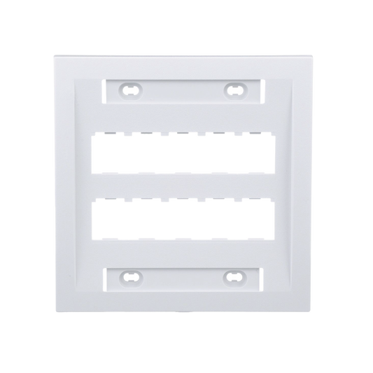 Placa De Pared Vertical Ejecutiva, Salida Para 10 Puertos Mini-Com, Con Espacios Para Etiquetas, Color Blanco