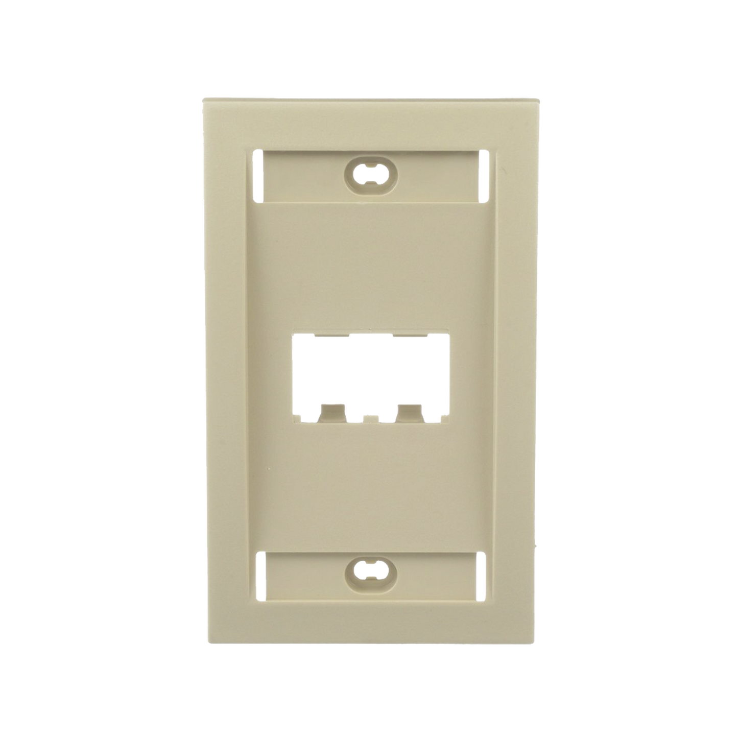 Placa De Pared Vertical Ejecutiva, Salida Para 2 Puertos Mini-Com, Con Espacios Para Etiquetas, Color Marfil