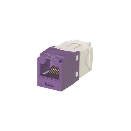 Conector Jack Rj45 Estilo Tg, Mini-Com, Categoría 6, De 8 Posiciones Y 8 Cables, Color Violeta