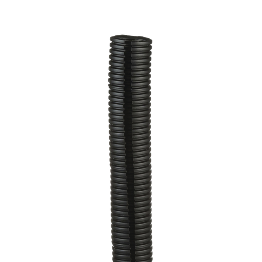 Tubo Corrugado Abierto Para Protección De Cables, 1In (25.4 Mm) De Diámetro, 30.5 M De Largo, Color Negro