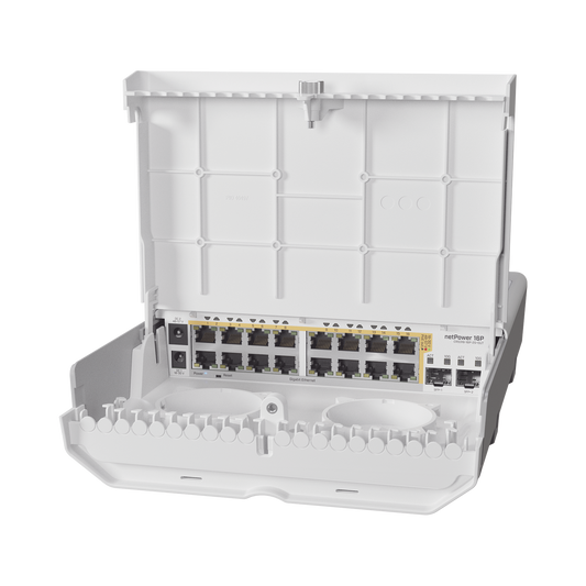 (Netpower 16P) Switch Administrable Sistema Operativo Dual, 16 Puertos C/Poe, 2 Puertos 10G Sfp+ Para Exterior