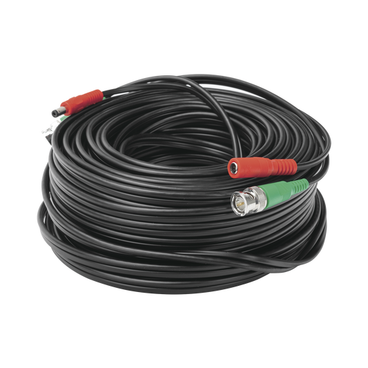 Cable Coaxial Armado Con Conector Bnc (Video) Y Alimentación / Longitud De 30 Mts / Optimizado Para Cámaras 4K / Uso En Interior.