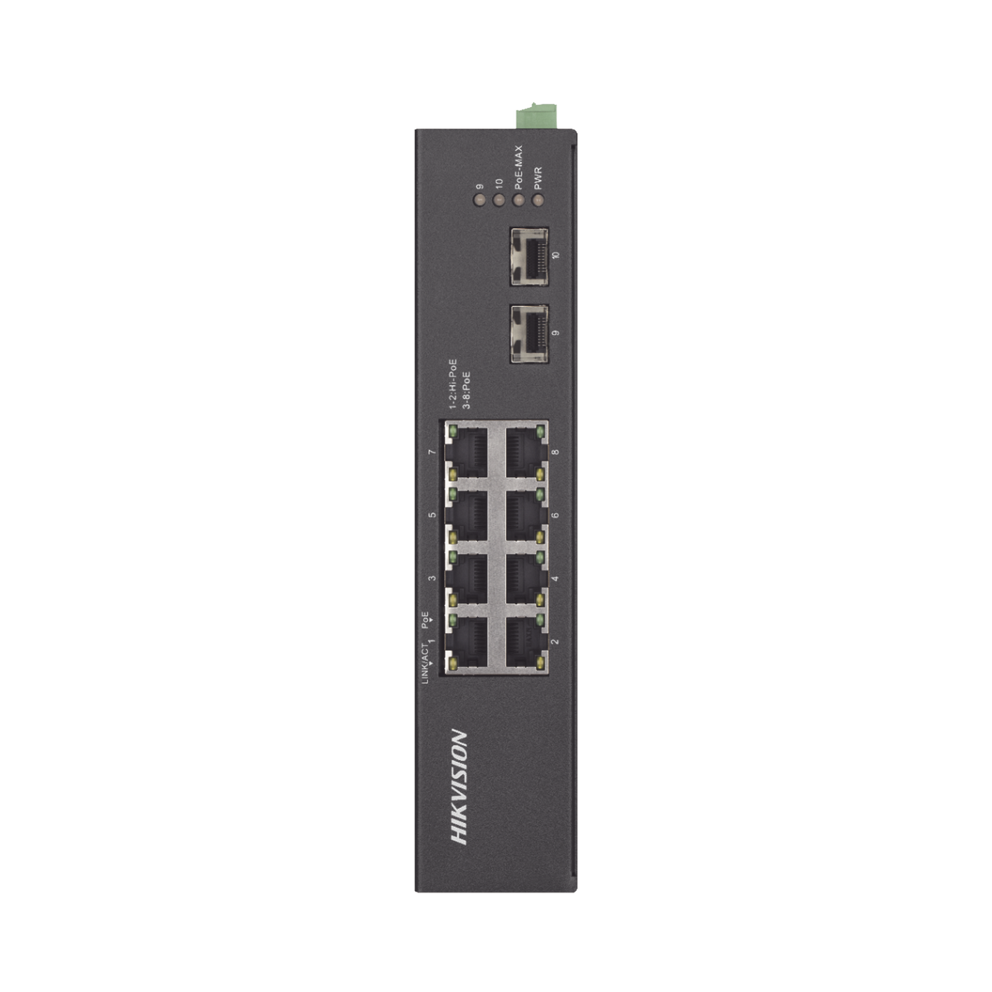 Switch Industrial Gigabit PoE+ / No Administrable / 6 puertos 10/100/1000 Mbps PoE+ (30W) + 2 puertos 10/100/1000 PoE++(60W) / 2 puertos SFP / 110 Watts