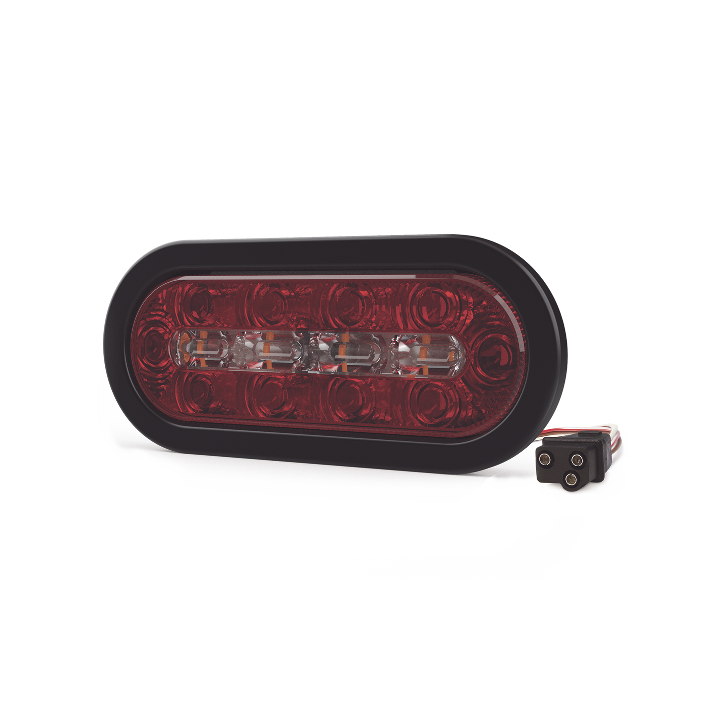 Plafón Ovalado de 7.5" Para Camiones de Transporte, 16 LED Ultra Brillantes, Color Rojo/Claro/Ambar