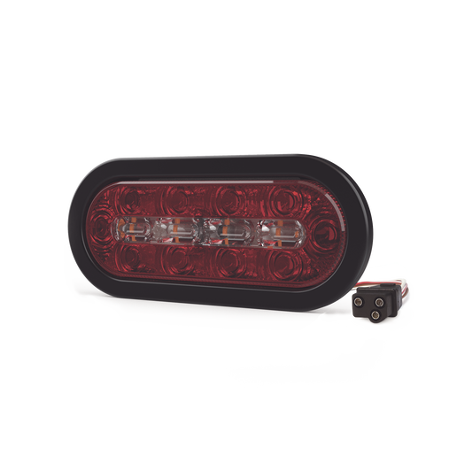 Plafón Ovalado de 7.5" Para Camiones de Transporte, 16 LED Ultra Brillantes, Color Rojo/Claro/Ambar