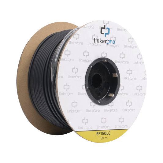 Carrete De Fibra Óptica Monomodo Con Conectores Lc-Lc Duplex, Reforzada Con Kevlar, De 150 Metros