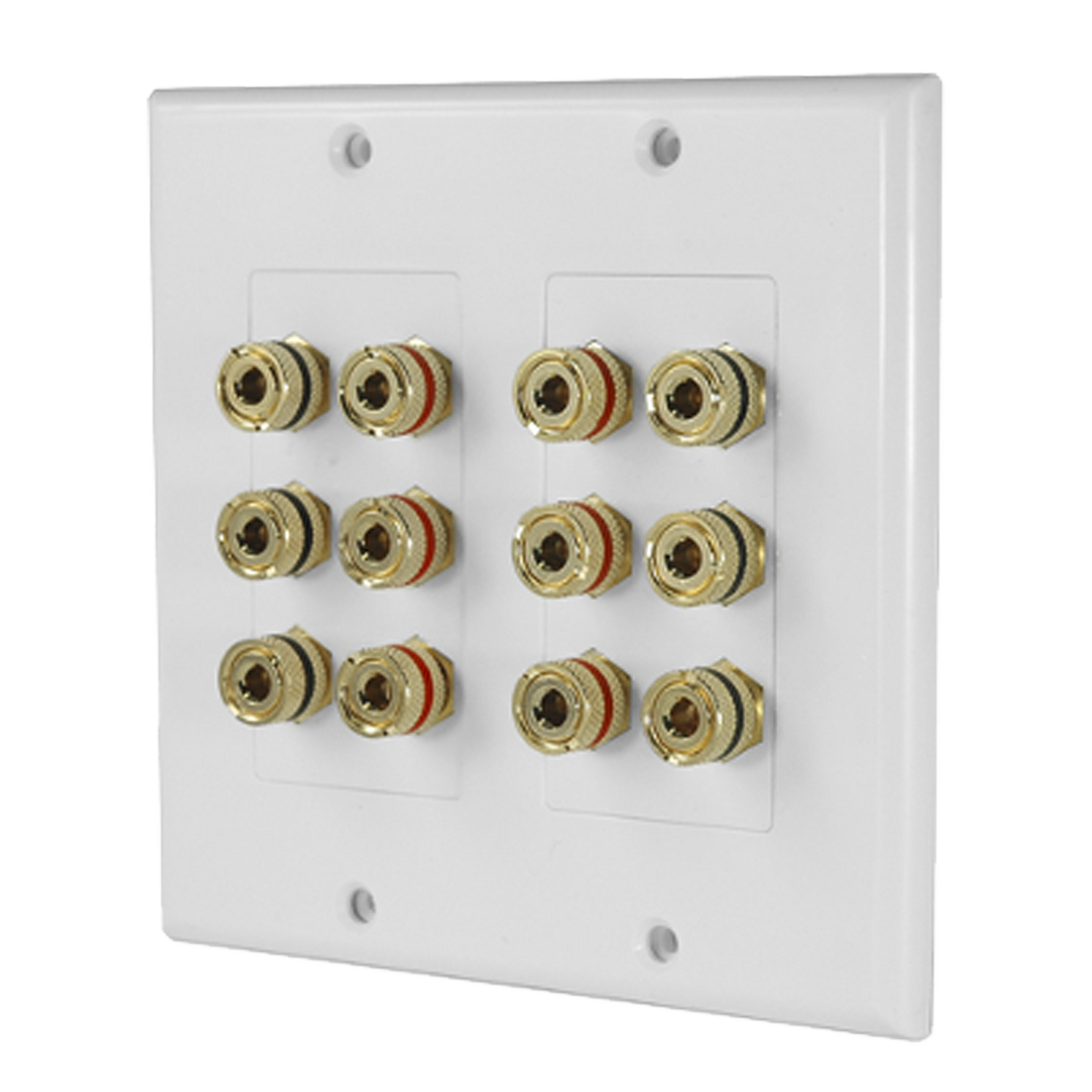 Placa De Pared | Postes De Unión Tipo Banana | Conexión Para 6 Altavoces | Fácil Instalación | Conectores Chapados En Oro