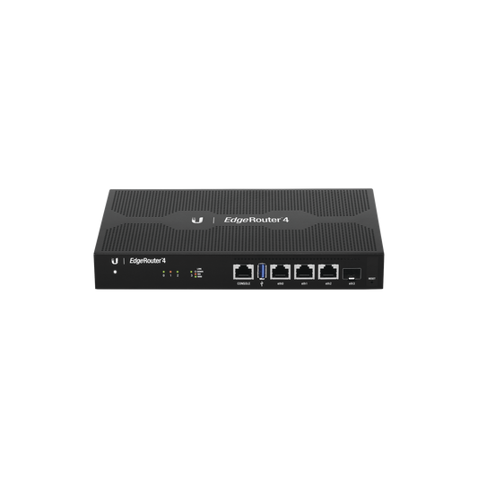 Edgerouter 4, Con 3 Puertos 10/100/1000 Mbps + 1 Puerto Sfp, Con Funciones Avanzadas De Ruteo