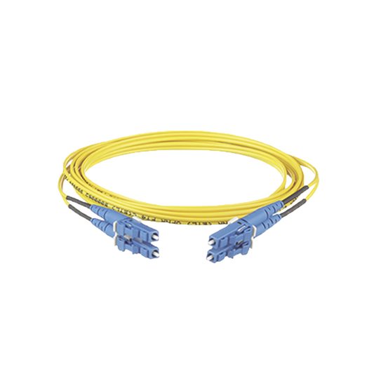 Jumper De Fibra Optica Monomodo 9/125 Os2, Lc-Lc Duplex, Ofnr (Riser), Color Amarillo, 7 Metros