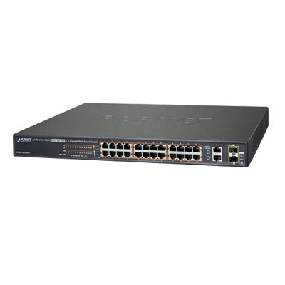 Switch Administrable De 24 Puertos 10/100Tx Poe+ Y 2 Puertos Combo Tp/Sfp Gigabit