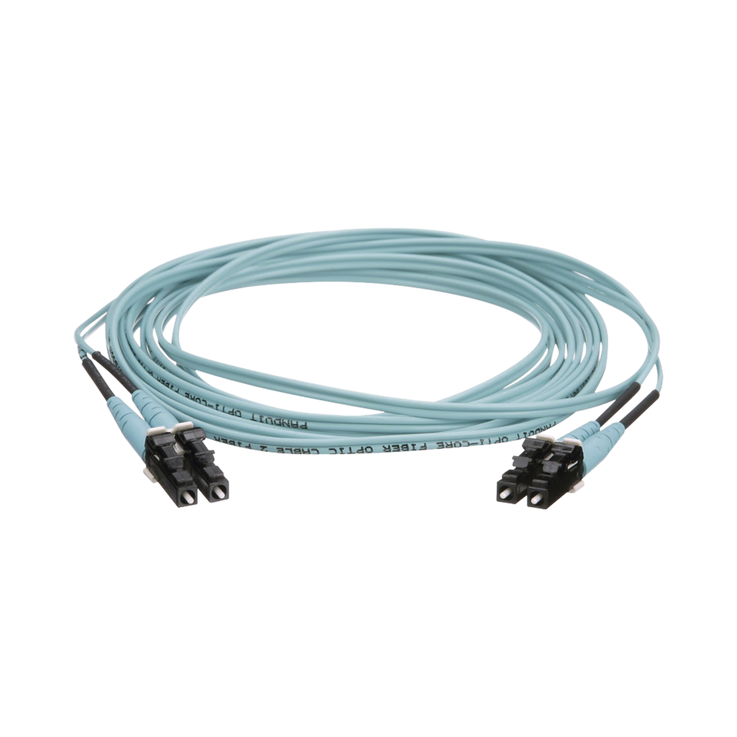 Jumper De Fibra Optica Multimodo 50/125 Om4, Lc-Lc Duplex, Ofnr (Riser), Color Aqua, 9 Metros