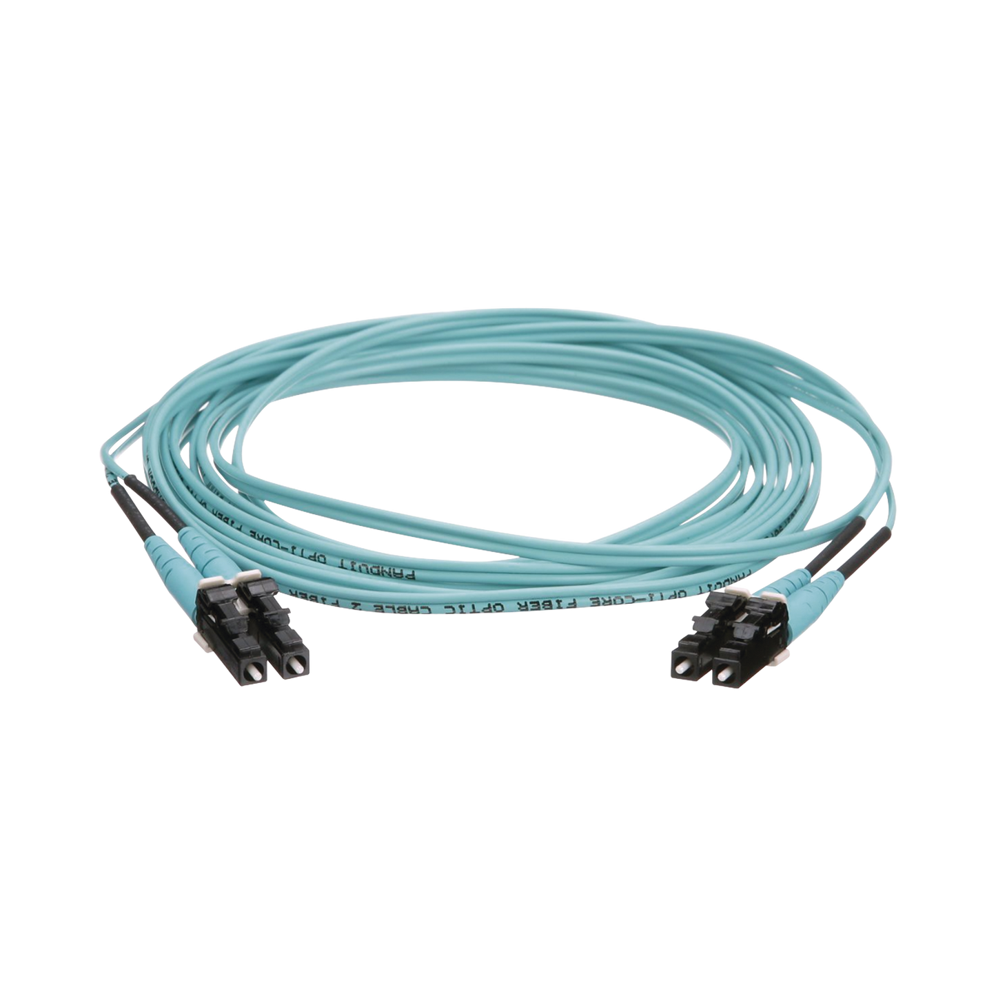 Jumper De Fibra Optica Multimodo 50/125 Om4, Lc-Lc Duplex, Ofnr (Riser), Color Aqua, 10 Metros