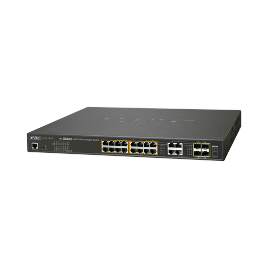 Switch Administrable L2, 16 Puertos 10/100/1000T Ultra Poe + 4 Puertos Gigabit Combo Tp/Sfp