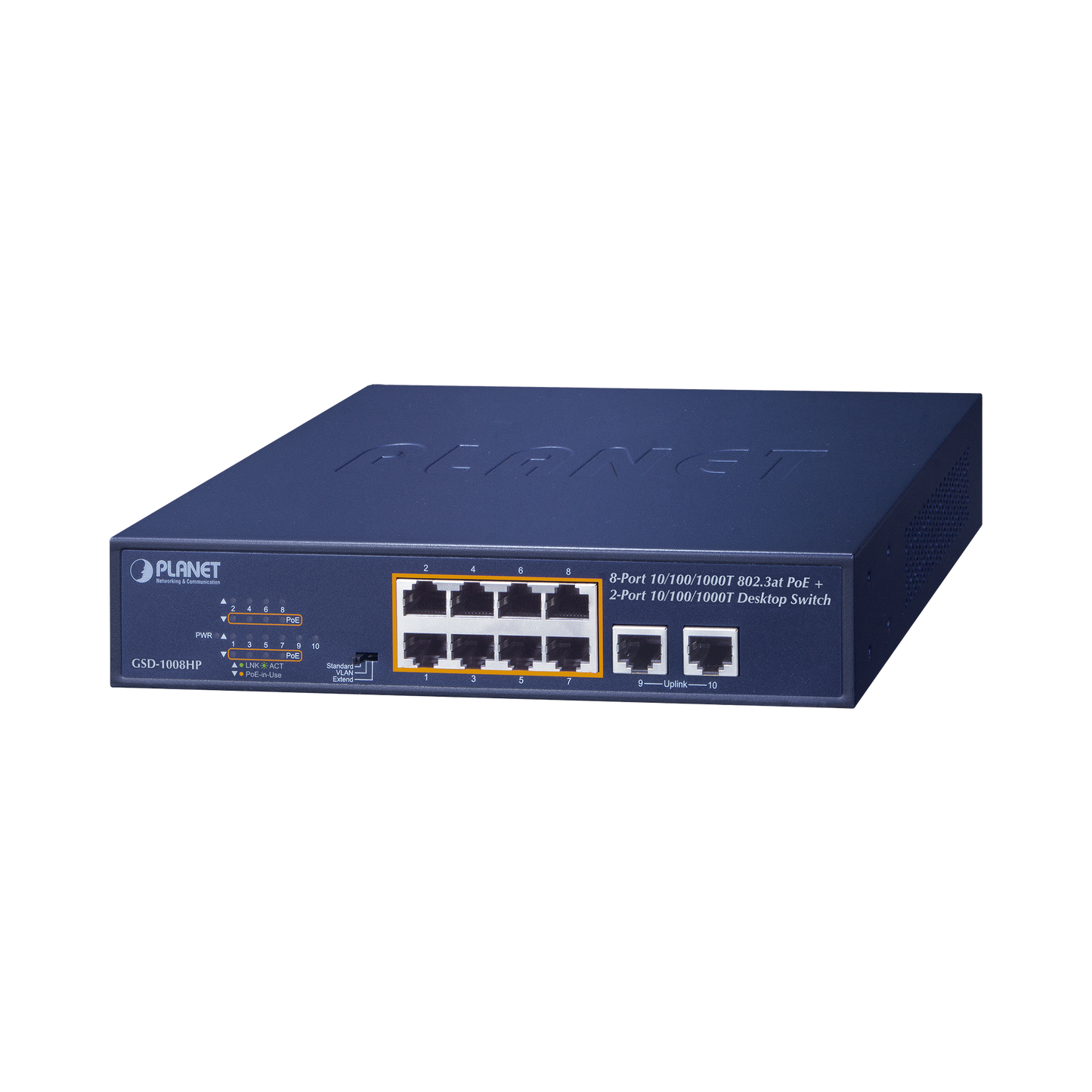 Switch No Administrable Poe De 8 Puertos 10/100/1000 Mbps Con Poe 802.3Af/At