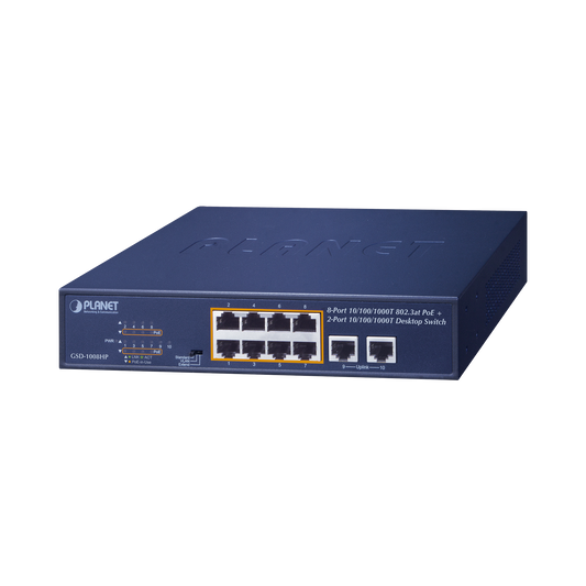 Switch No Administrable Poe De 8 Puertos 10/100/1000 Mbps Con Poe 802.3Af/At