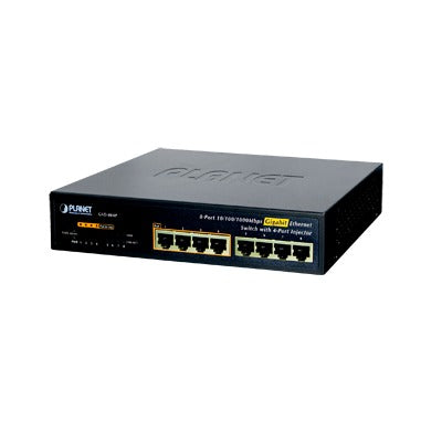 Switch Poe No Administrable, 8 Puertos 10/100/1000 Mbps Con 4 Puertos Poe 802.3Af/At, Modo Extender Hasta 250 Mts