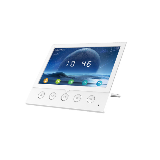 Monitor Ip/Sip Para Interior, Wi-Fi, Pantalla A Color De 7", Audio De 2 Vías, Poe, 8 Interfaces De Entrada De Alarma.