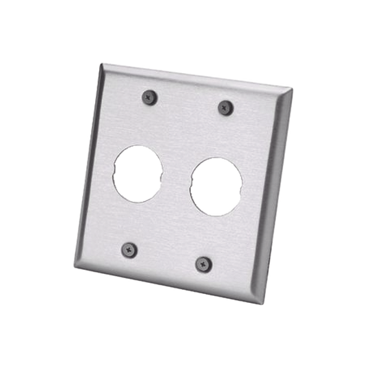 Placa De Pared Doble Industrialnet™, Para 2 Conectores Industriales, De Acero Inoxidable