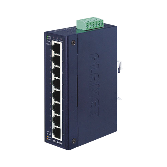 Switch Industrial De 8 Puertos Gibabit 10/100/1000T, Diseñado Para Montaje En Pared Y Riel Din