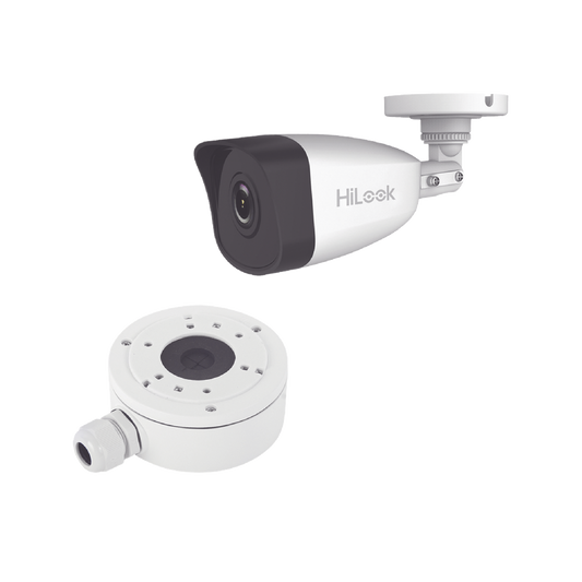 Hilook Series / Bala Ip 4 Megapixel / 30 Mts Ir / Exterior Ip67 / Poe / Dwdr / Lente 2.8 Mm + Caja De Conexión Ds-1280Zj-Xs