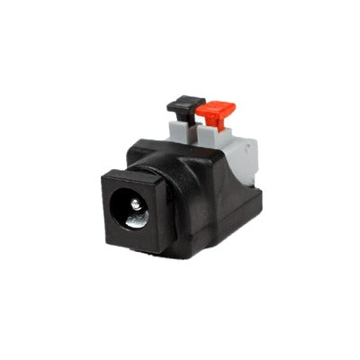Adaptador Tipo Jack De 3.5 Mm Hembra Polarizado De 12 Vcd Con Terminales De Presión.
