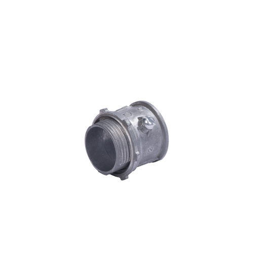 Conector 3/4" (25Mm) Pared Delgada Con Tornillo Tipo Americano Galvanizado Etiqueta Verde