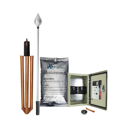 Kit De Pararrayo Con Punta En Acero Inoxidable Con Diámetro De Protección De 160 Metros.