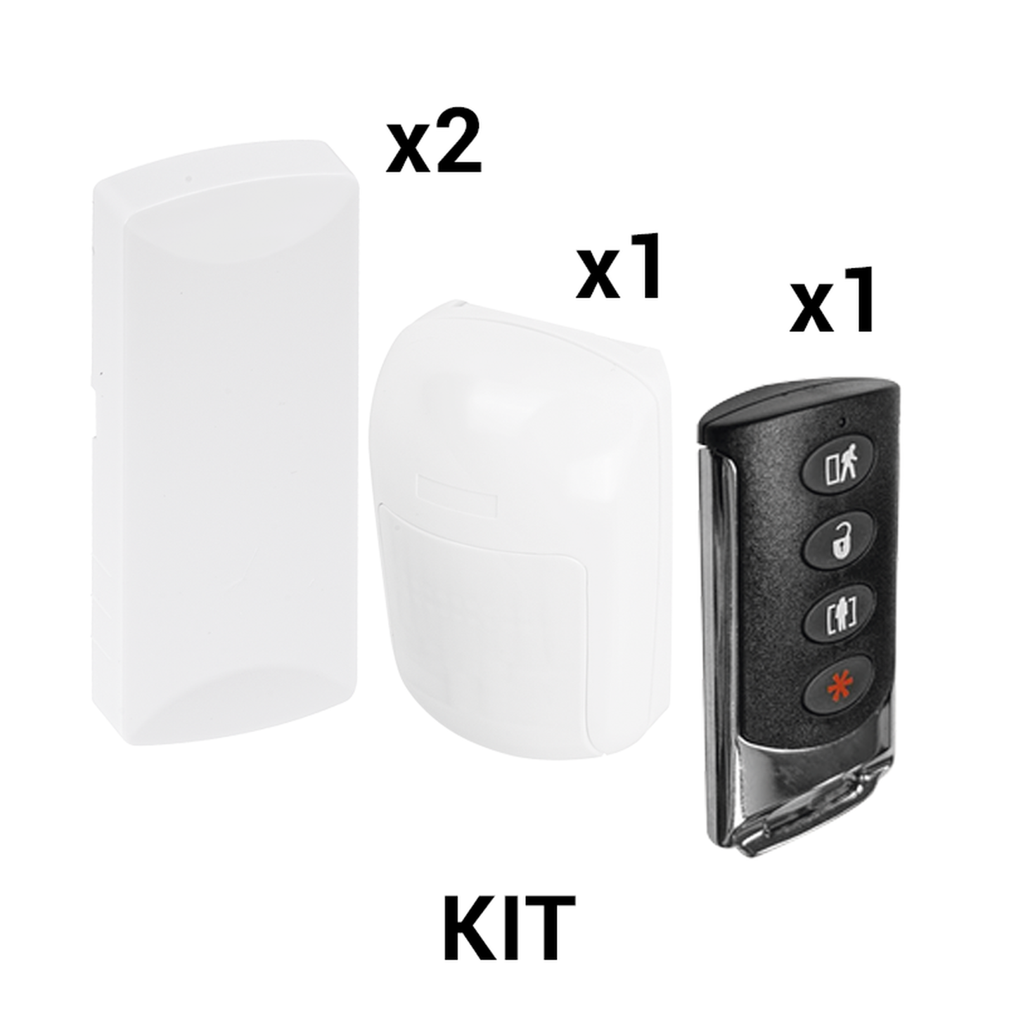 Kit Básico Sensores Inalámbricos - Incluye 2 Contactos Magnéticos, 1 Pir Y 1 Llavero - Compatibles Con Honeywell Y Pro4Gltem