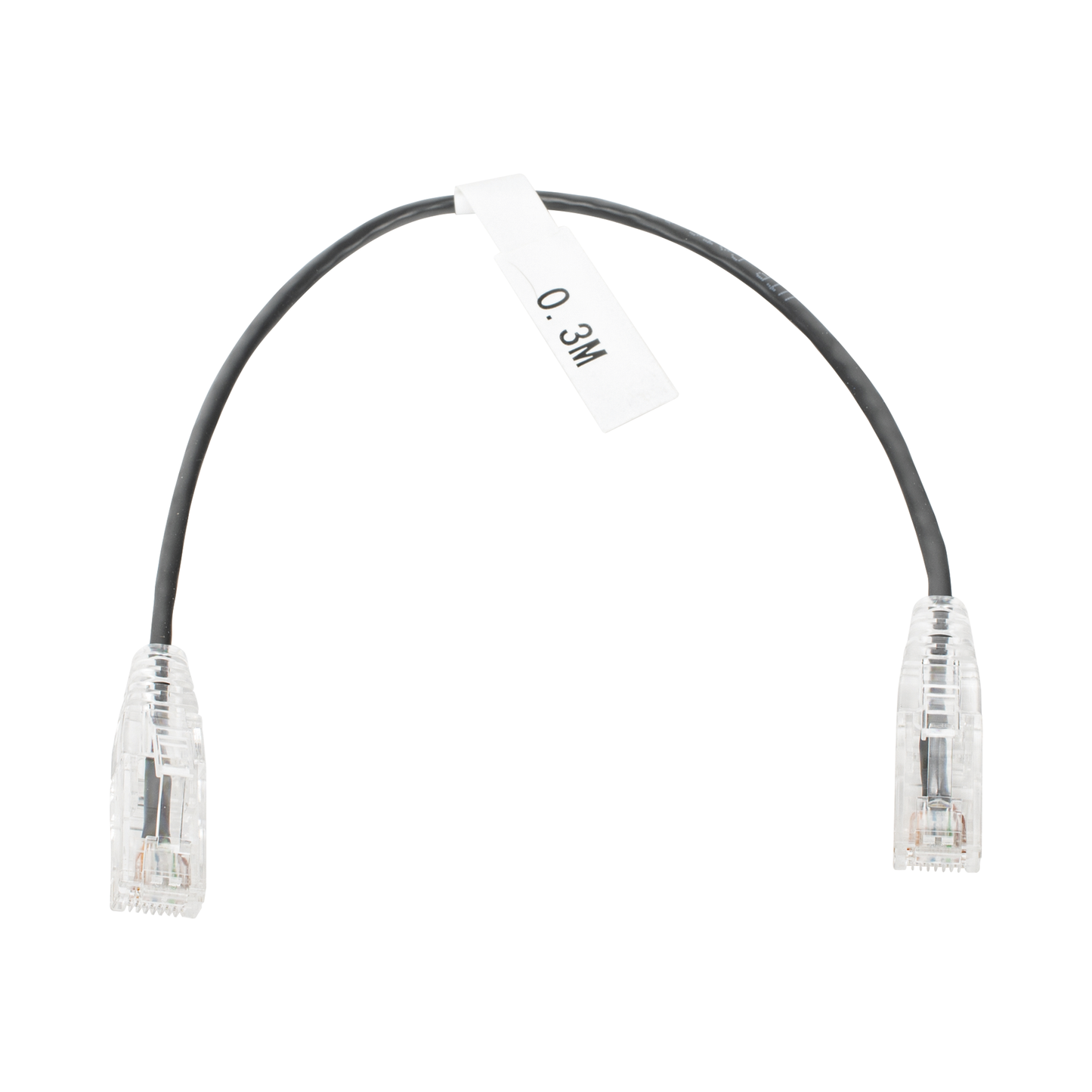 Cable De Parcheo Slim Utp Cat6 - 30 Cm Negro Diámetro Reducido (28 Awg)