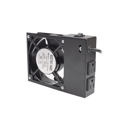 Ventilador 110 Vca Con Clavija Para Gabinete De Pared Con 2 Tomas De Corriente.