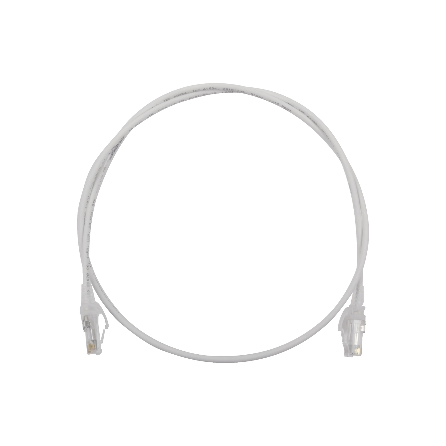 Patch Cord Mc6 Modular Cat6 Utp, Cm/Ls0H, 3Ft, Color Blanco, Diámetro Reducido (28Awg)