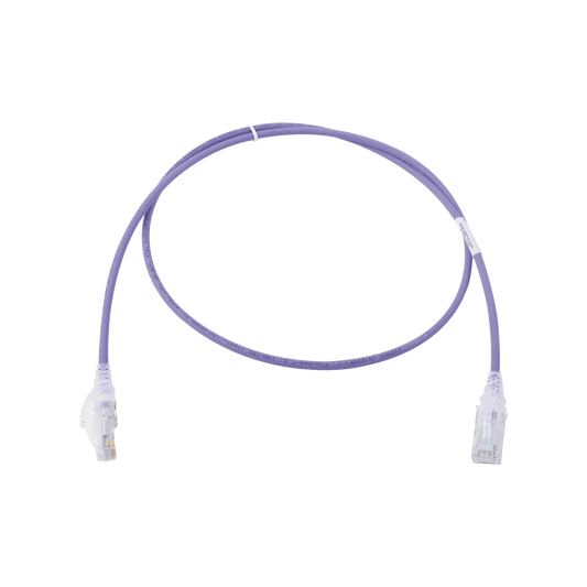 Patch Cord Mc6 Modular Cat6 Utp, Cm/Ls0H, 3Ft, Color Violeta, Diámetro Reducido (28Awg), Versión Bulk (Sin Empaque Individual)