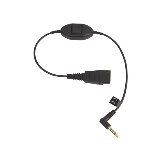 Jabra Cord Qd A Conector De 3.5 Mm Con Push-To-Talk Para Teléfonos Celulares Smartphones (8800-00-103)
