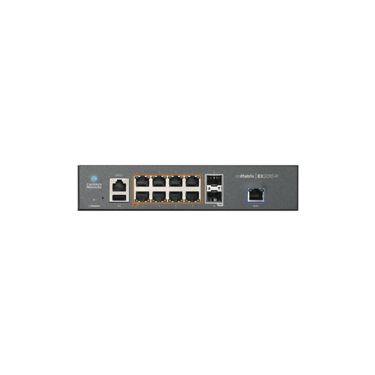 Switch Cnmatrix Ex2010-P Capa 3 De 10 Puertos(8 Poe Gigabit 802.3Af/At, 2 Sfp, 1 Consola, 1 Mngmt, 1 Usb) Administración Desde La Nube (Mx-Ex2010Pxa-U)