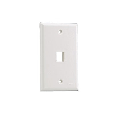 Placa De Pared Vertical, Salida Para 1 Puerto Keystone, Color Blanco Mate
