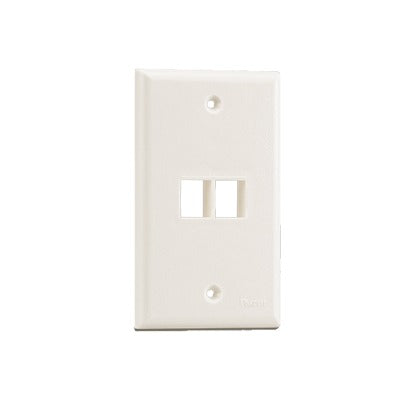 Placa De Pared Vertical, Salida Para 2 Puertos Keystone, Color Blanco Mate