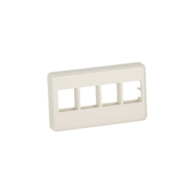 Placa De Pared Para Mueble Modular, Salida Para 4 Puertos Keystone, Color Blanco Mate