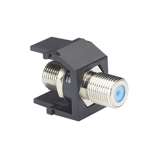 Módulo Acoplador Coaxial Tipo F, Keystone, De 75 Ohms, 3.0 Ghz, Color Negro