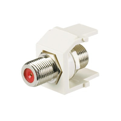 Módulo Acoplador Coaxial Tipo F, Keystone, De 75 Ohms, 3.0 Ghz, Color Blanco